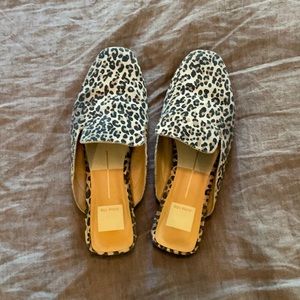 Leather printed mules